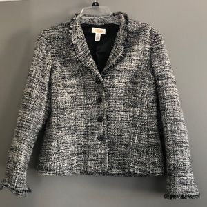 Talbots blazer with fringe detail